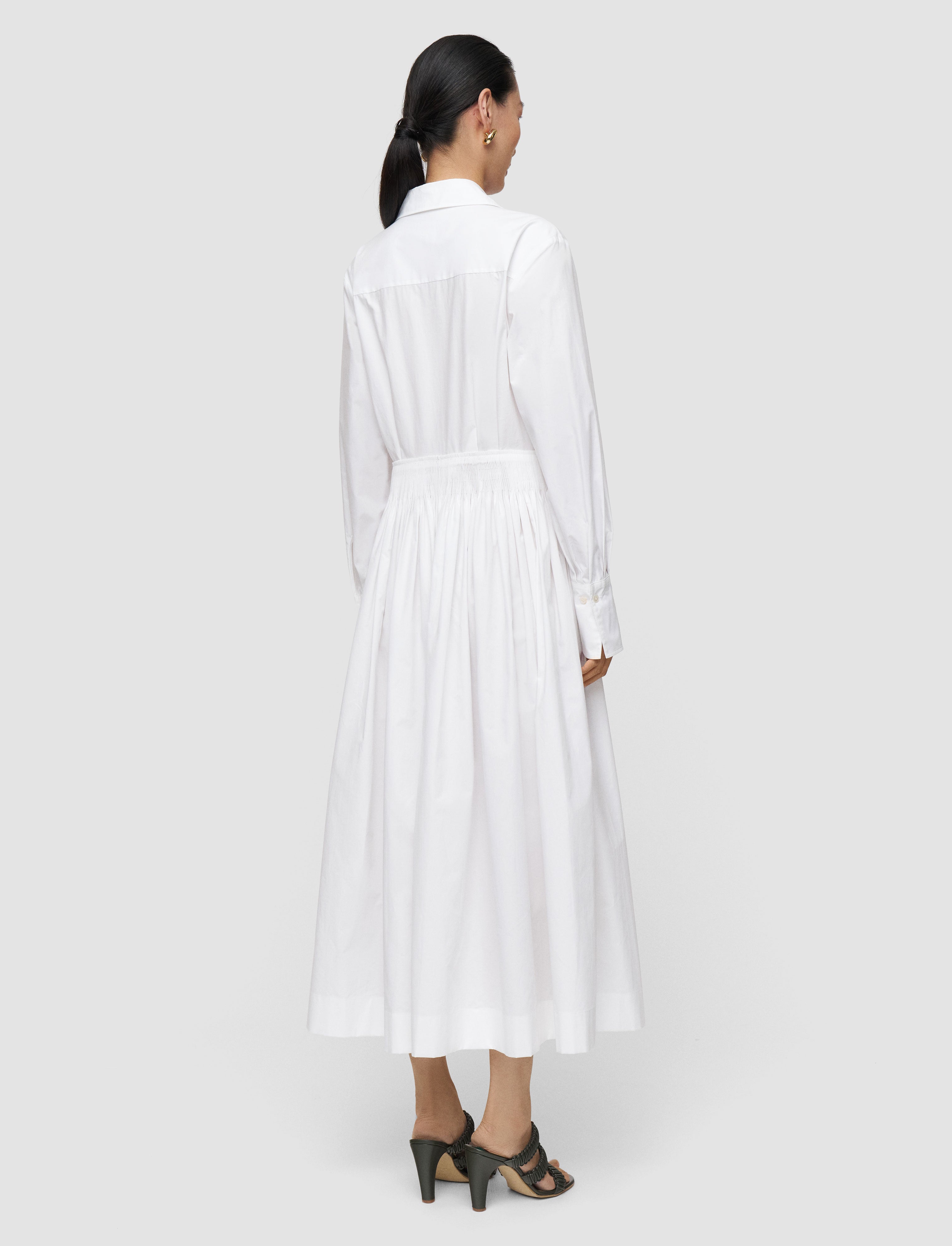 white poplin dress Structured Maxi Shirt in - S - Shop STATESIDE Dresses 95% Polyester Louise Poplin Shirt Dress -