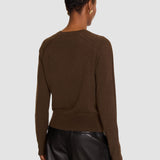 Brown Keane Light Pure Cashmere Cardigan - Joseph