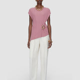 Pink Kenit Knit Plissé Top - Joseph