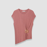 Top Kenit en maille plissée 