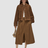 Brown Kharis Cotton Twill Skirt - Joseph