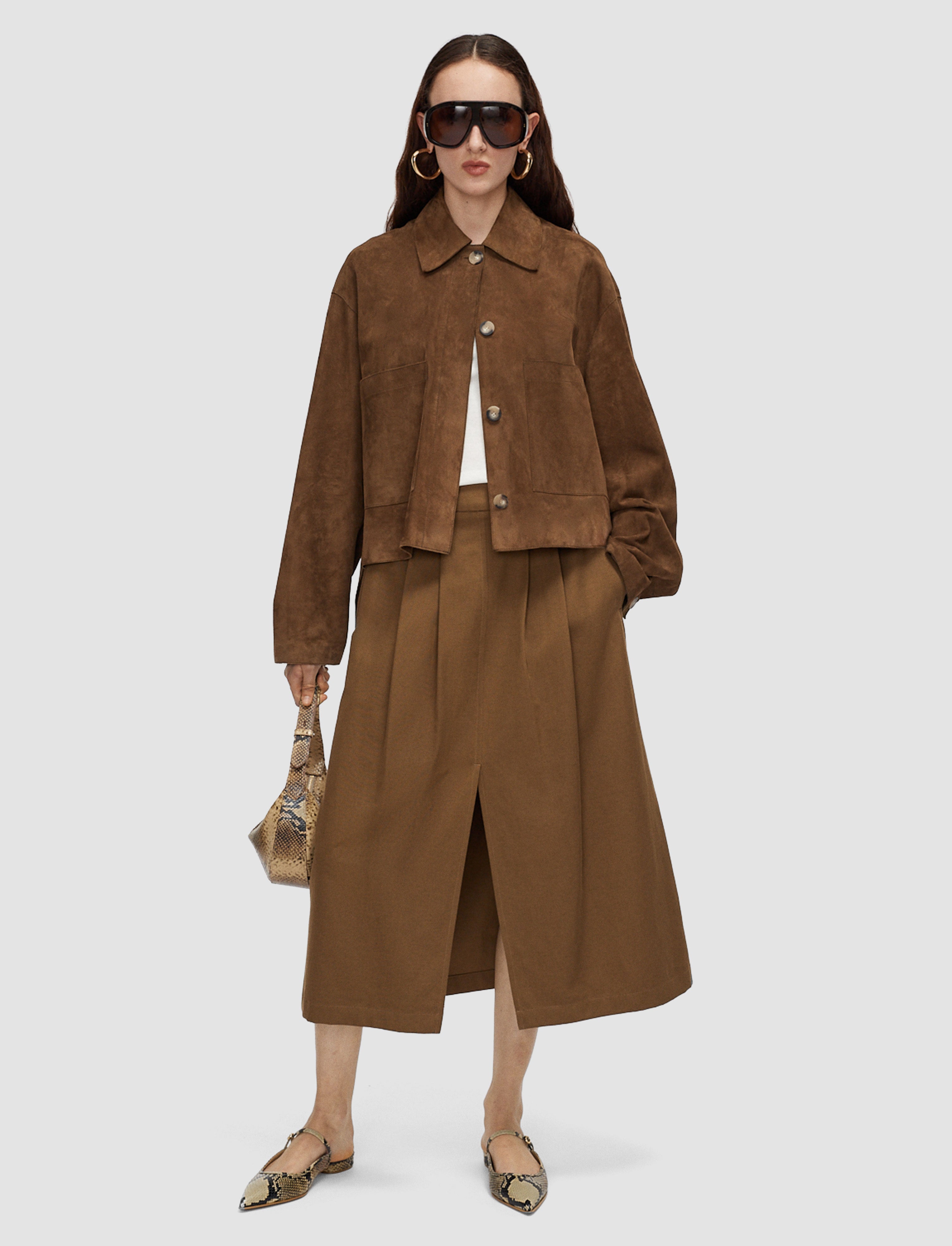 brown-kharis-cotton-twill-skirt-JOSEPH