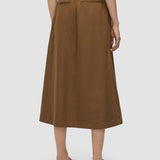 Brown Kharis Cotton Twill Skirt - Joseph