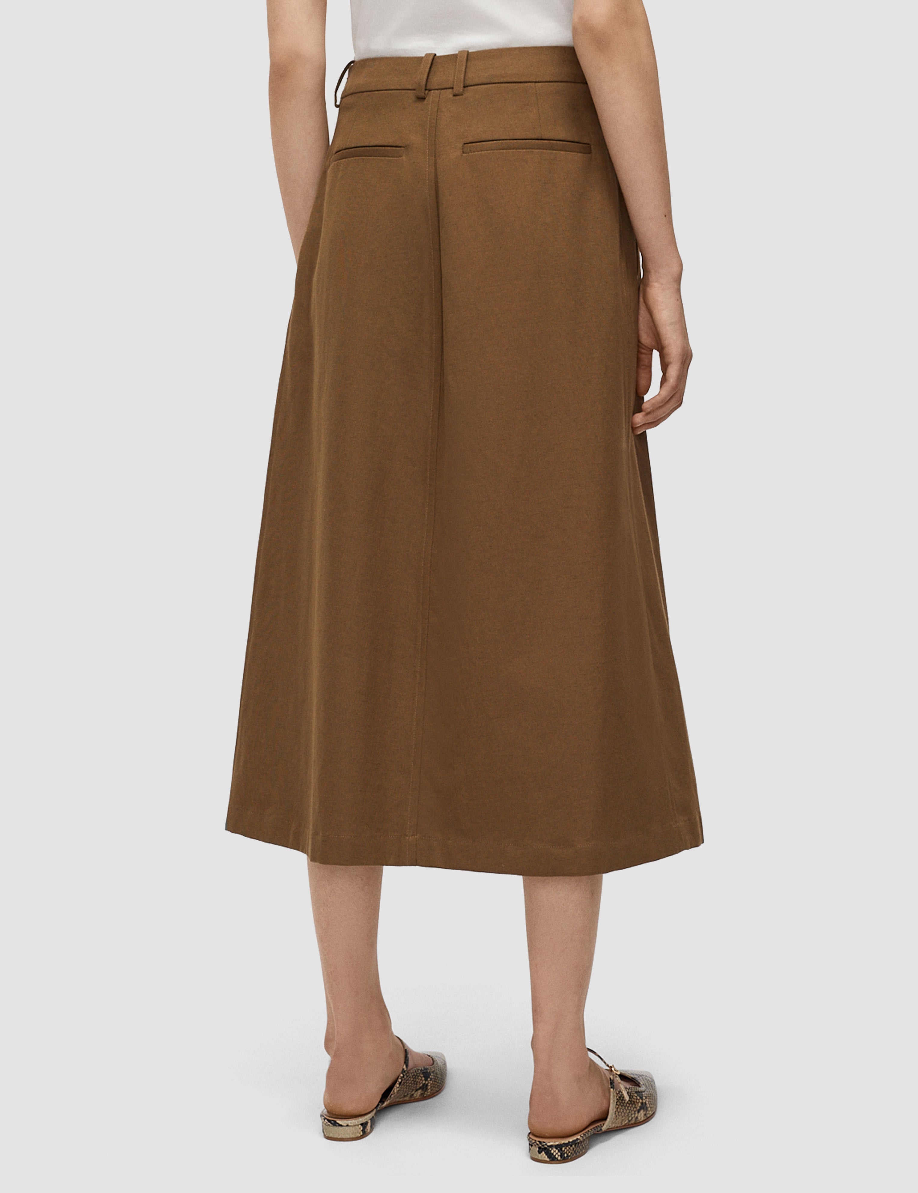 Brown Kharis Cotton Twill Skirt - Joseph