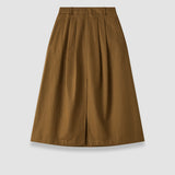 Brown Kharis Cotton Twill Skirt - Joseph