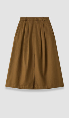 Brown Kharis Cotton Twill Skirt - Joseph