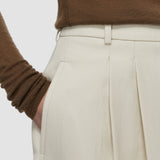 White Kharis Cotton Twill Skirt - Joseph
