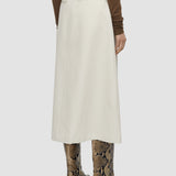 White Kharis Cotton Twill Skirt - Joseph