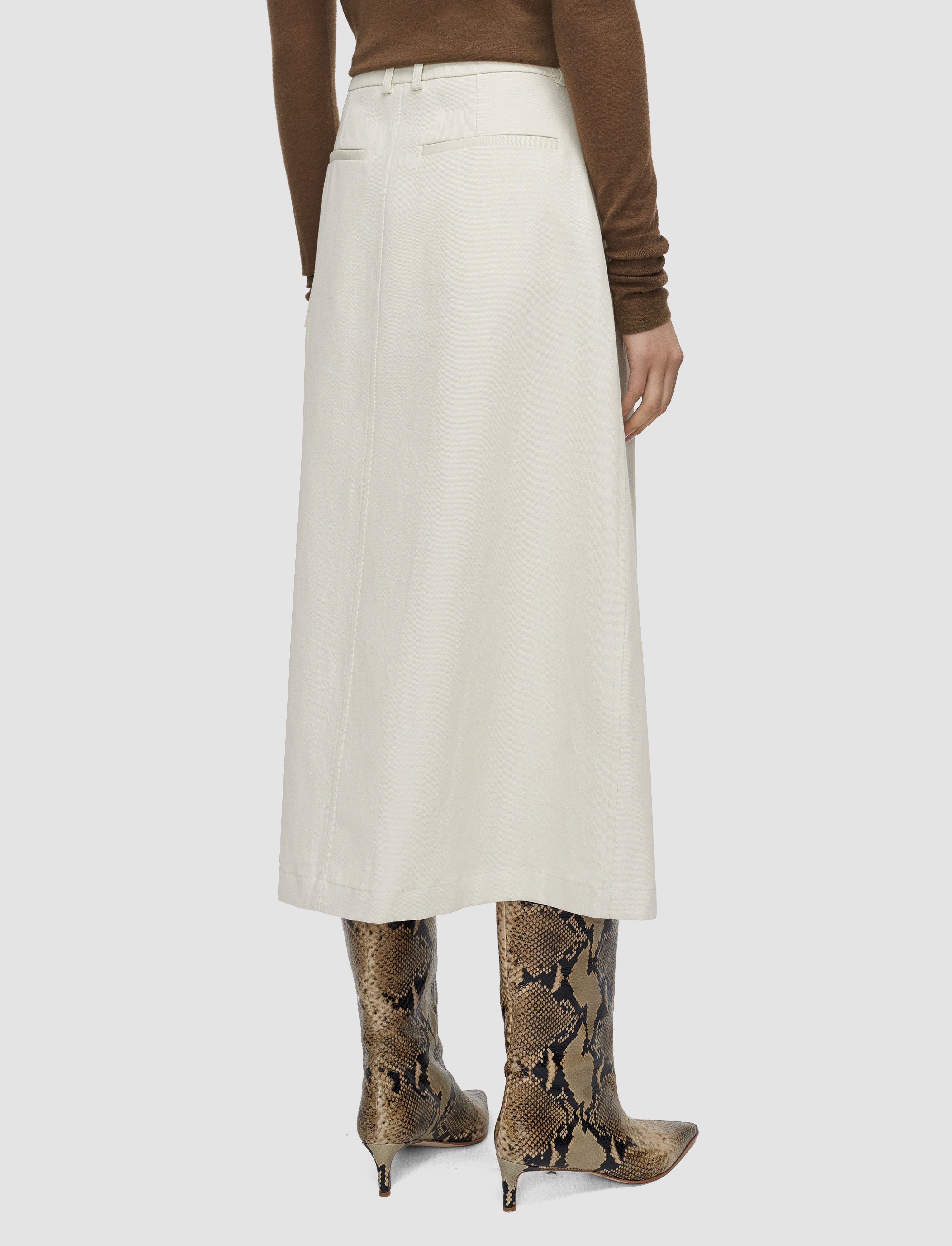 white-kharis-cotton-twill-skirt-JOSEPH