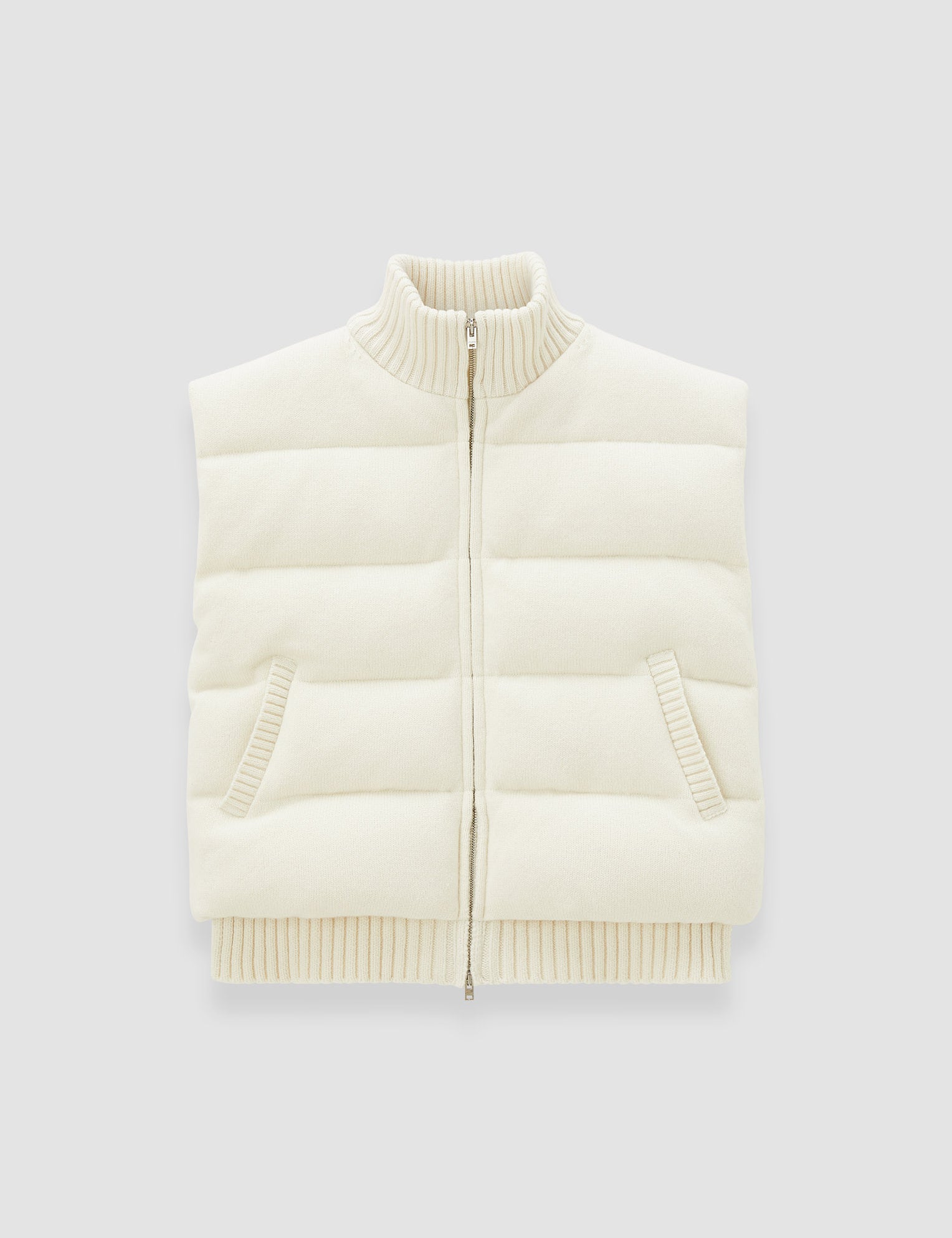 White Knitted Down Puffer Gilet - Joseph