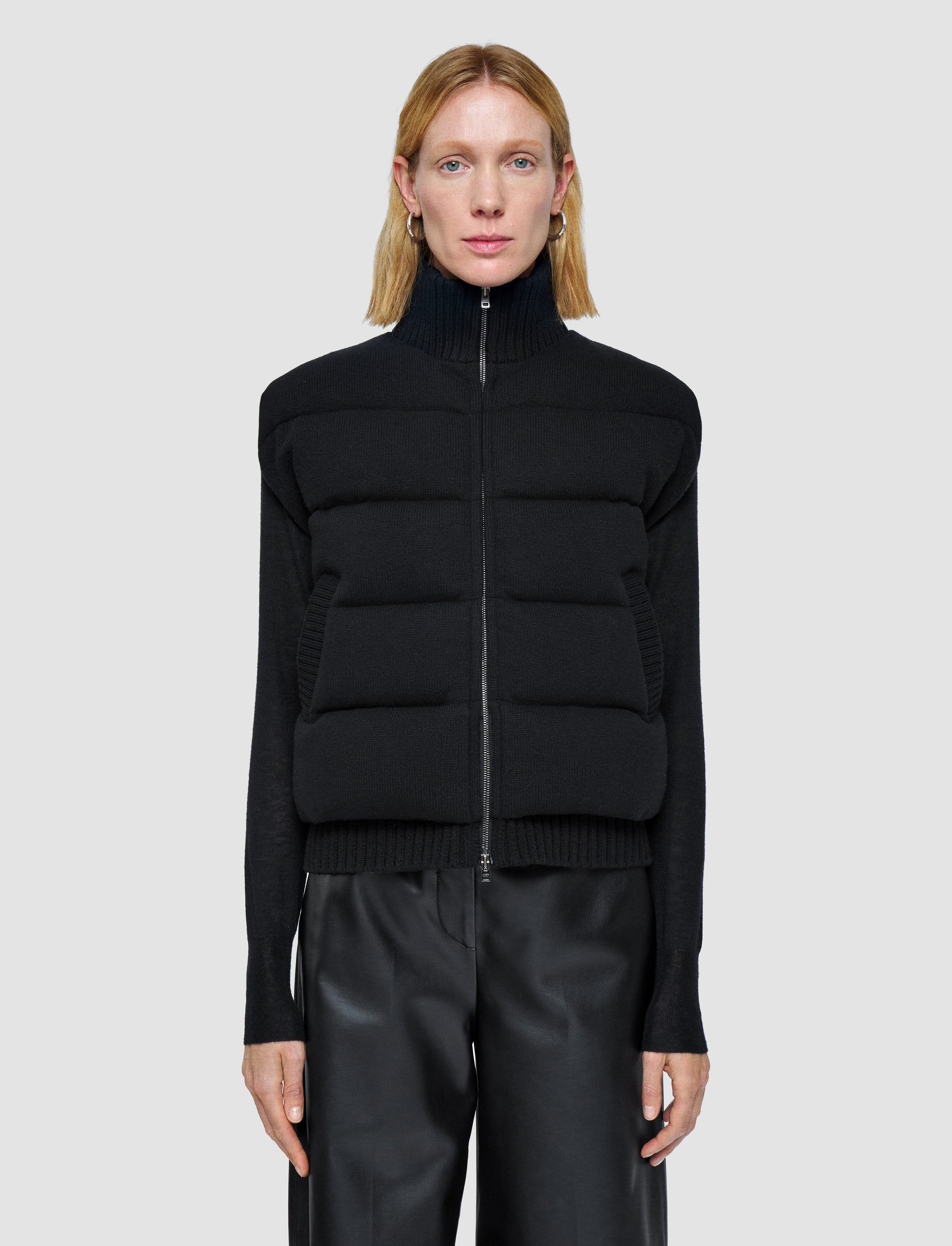 black-knitted-down-puffer-gilet-JOSEPH