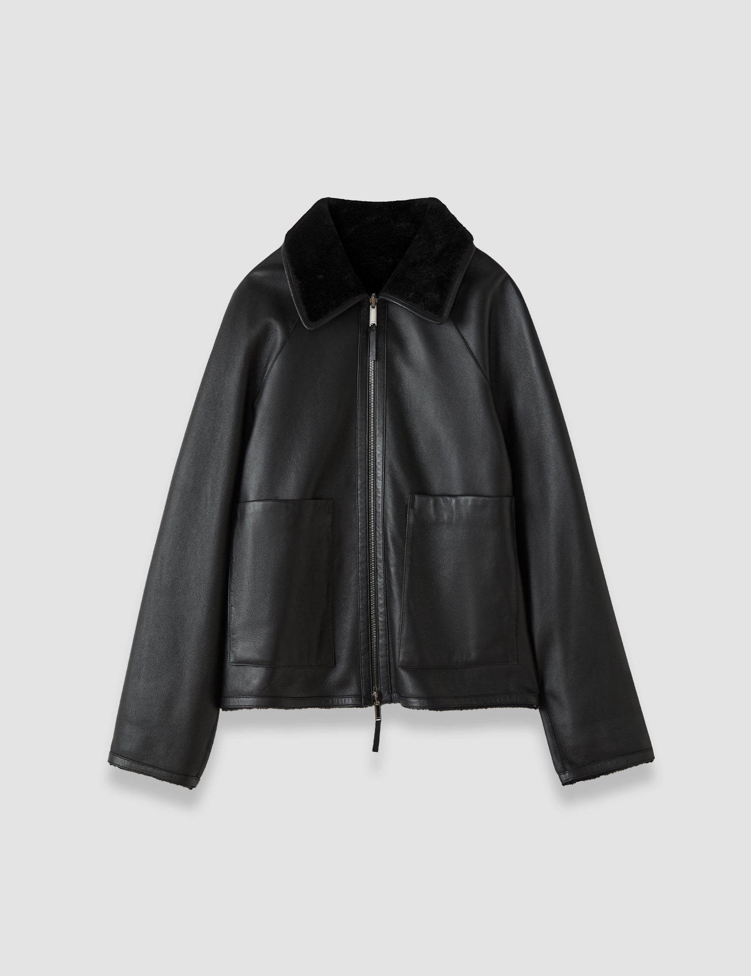 Black Kyro Soft Shearling Reversible Jacket - Joseph