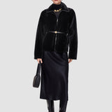 Black Kyro Reversible Soft Shearling Jacket - Joseph