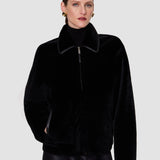 Black Kyro Reversible Soft Shearling Jacket - Joseph