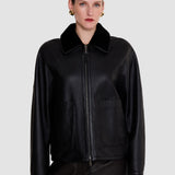 Black Kyro Reversible Soft Shearling Jacket - Joseph