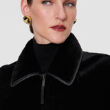 Black Kyro Reversible Soft Shearling Jacket - Joseph