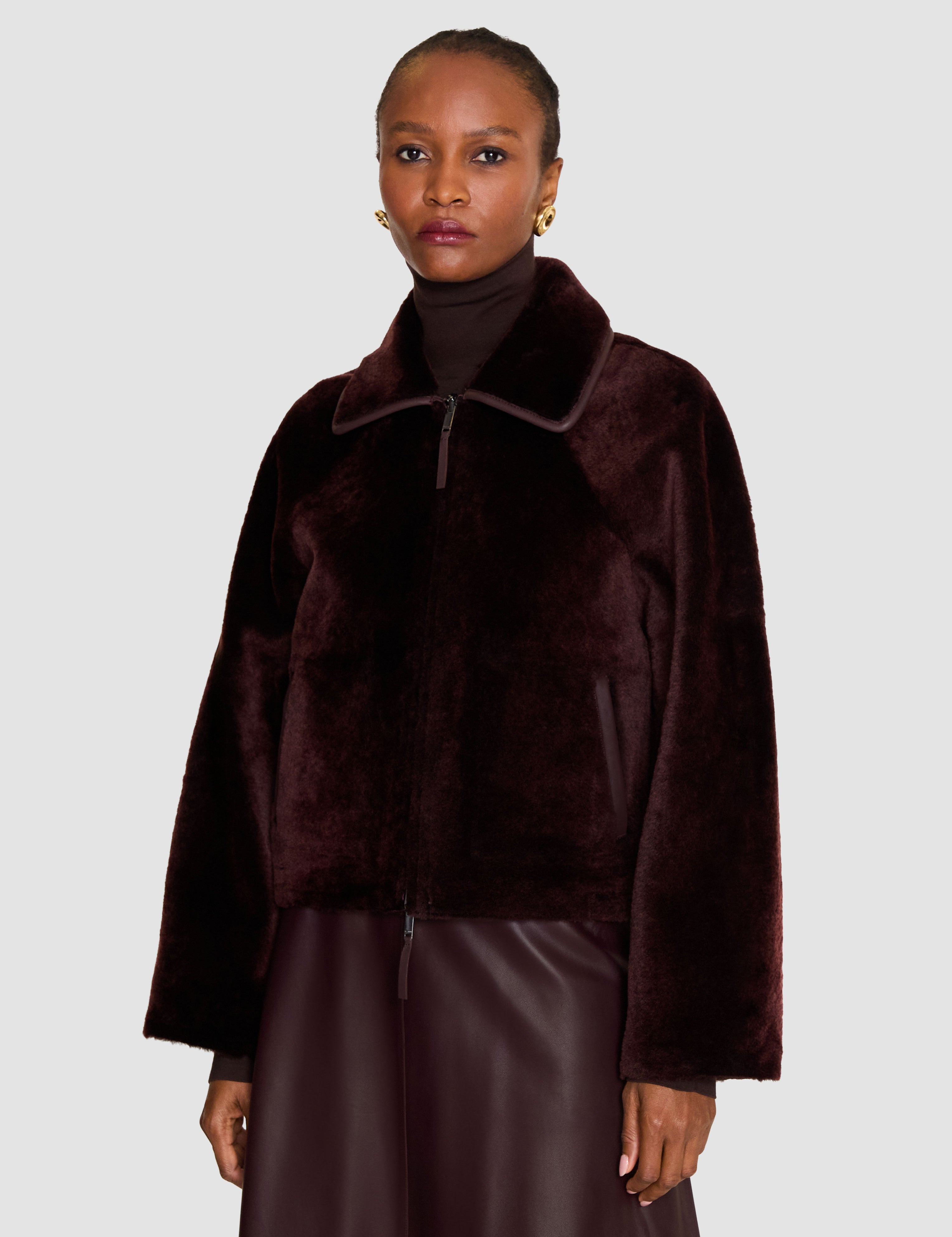 Purple Kyro Reversible Soft Shearling Jacket - Joseph