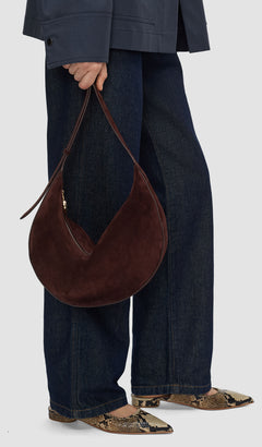 Purple Large Bean Suede Bag - Joseph