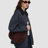 Purple Large Bean Suede Bag - Joseph