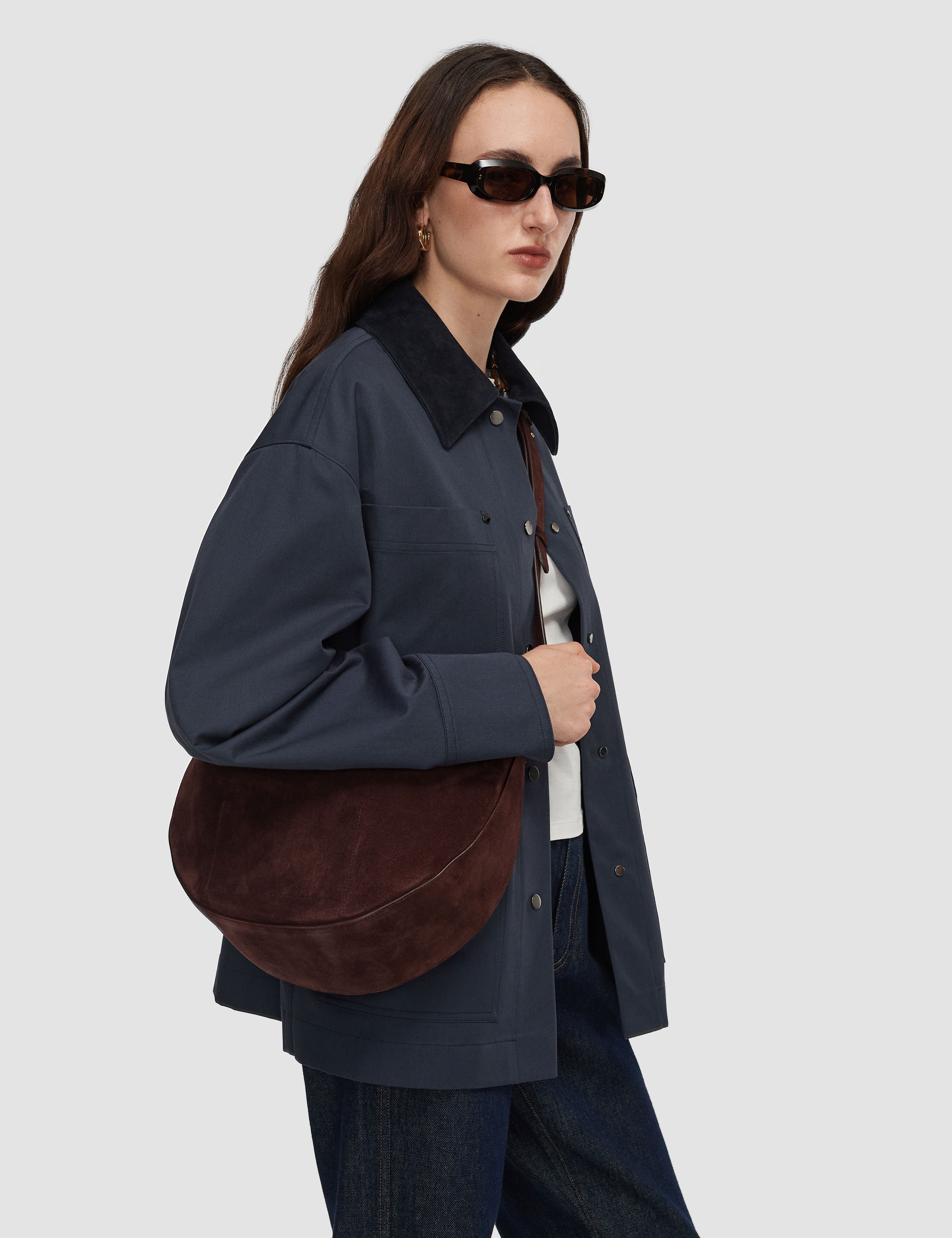 Purple Large Bean Suede Bag - Joseph