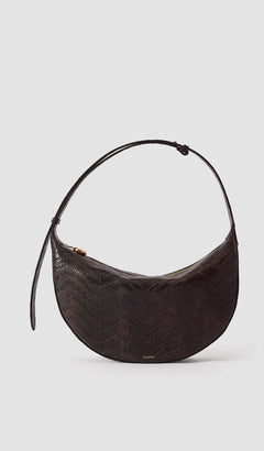 Brown Large Bean Woven Leather Bag - Joseph