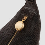 Brown Large Bean Woven Leather Bag - Joseph