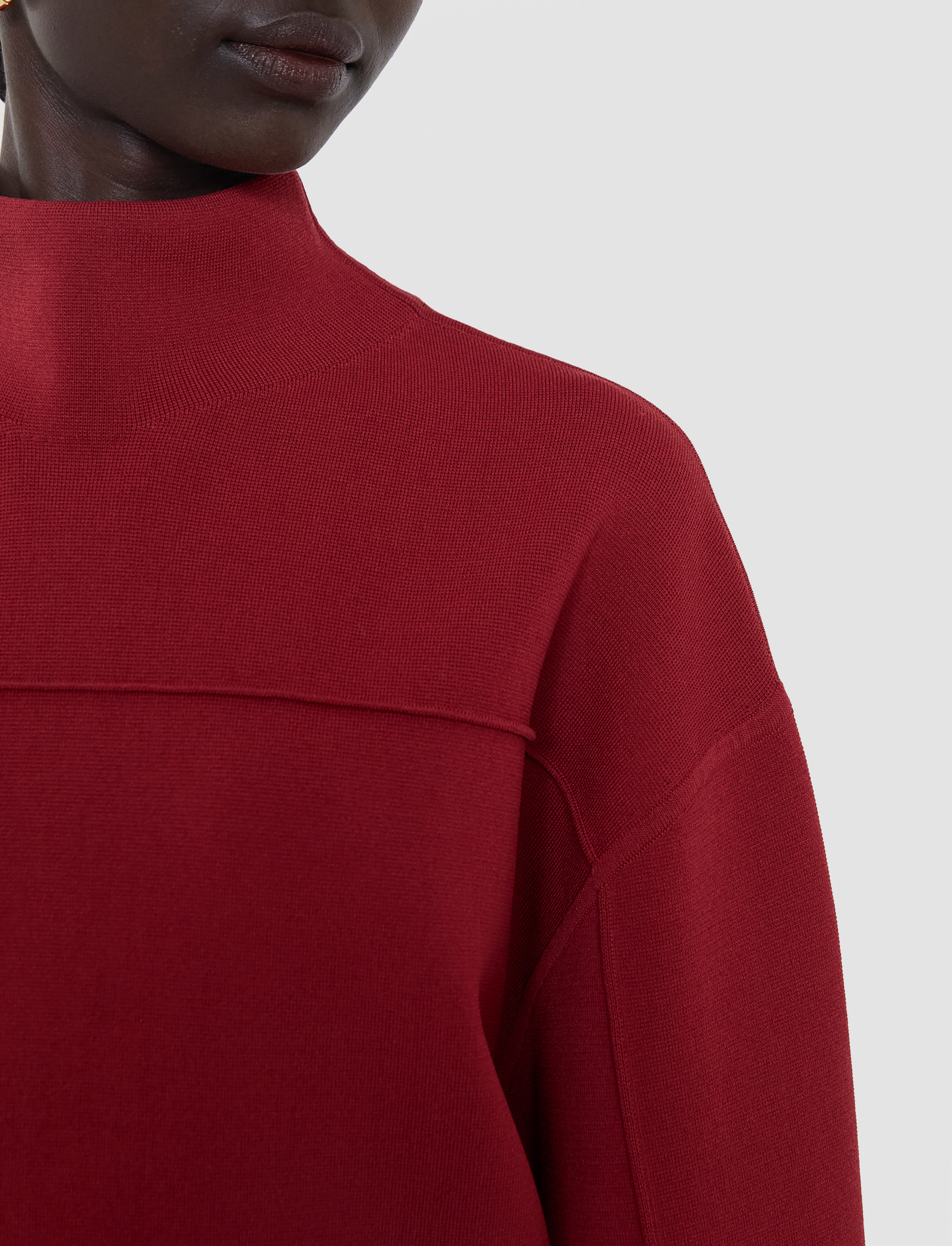 赤-larrey-compact-milano-knit-トップ-JOSEPH