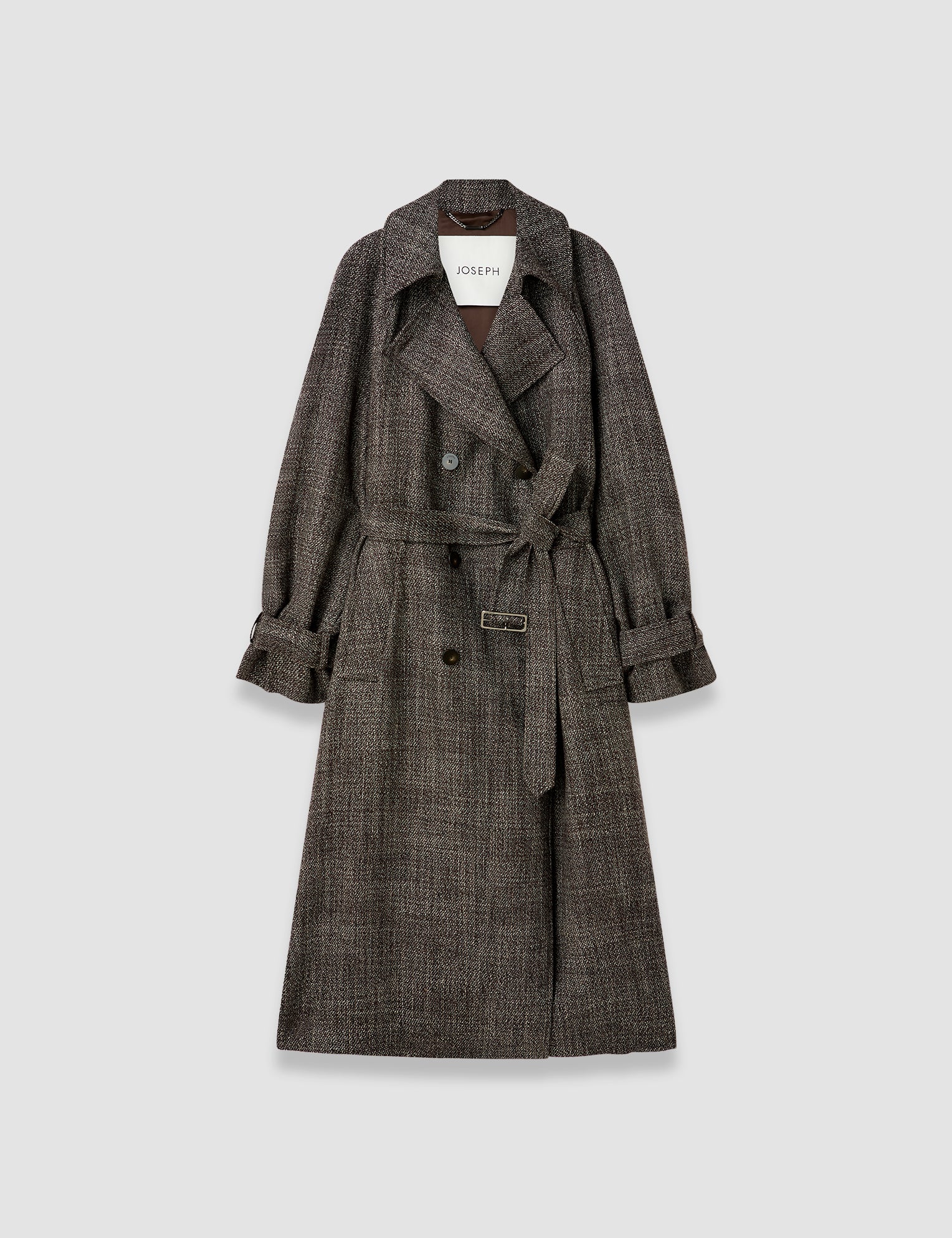Brown Laurin Textured Tailoring Wool Coat - Joseph