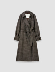 Brown Laurin Textured Tailoring Wool Coat - Joseph