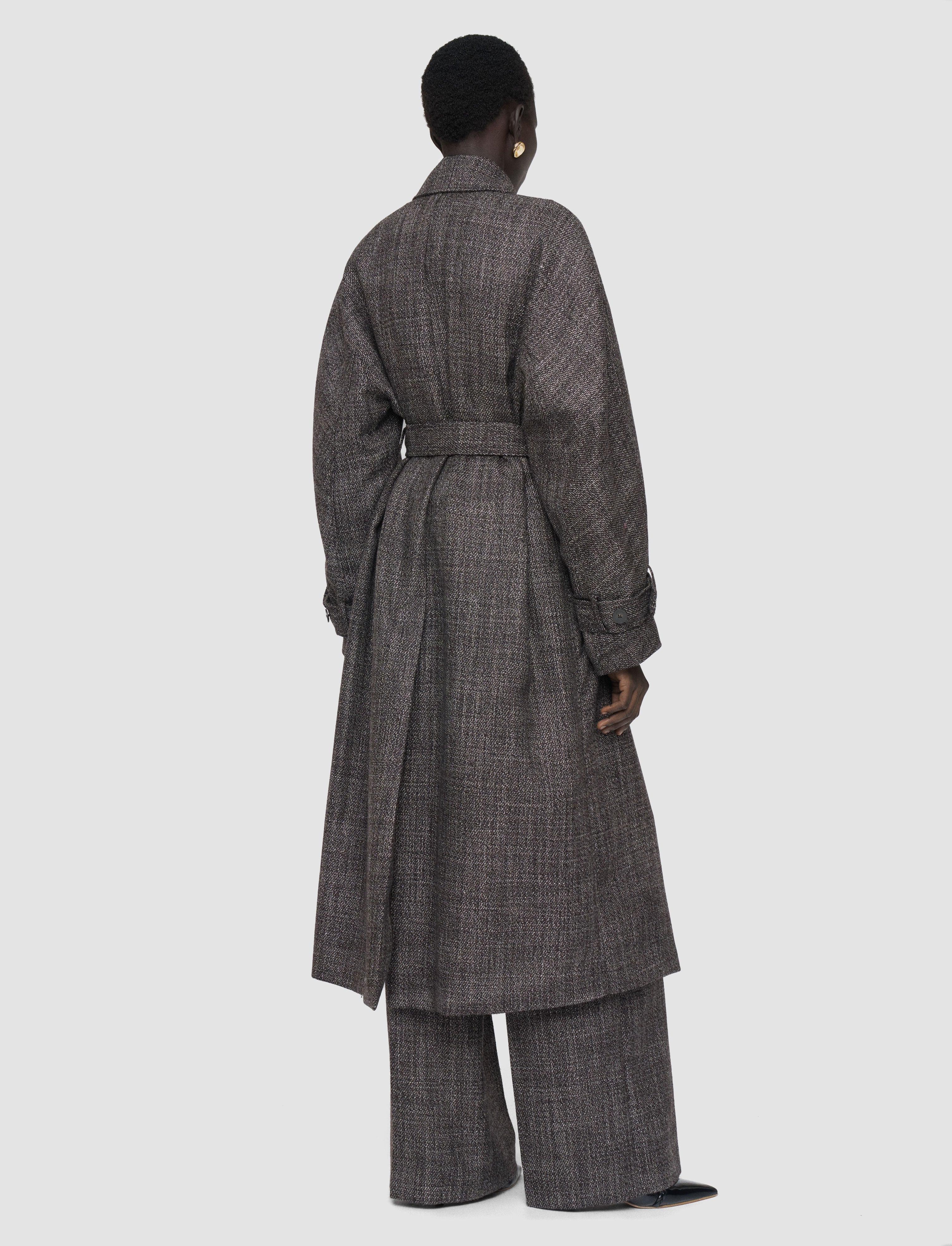 Laurin Textured Tailoring Wool Coat in Brown | JOSEPH GB