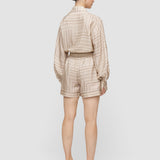 Beige Laven Printed Silk Shorts - Joseph