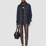 Brown Leather Stretch Leggings - Joseph