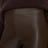 Brown Leather Stretch Leggings - Joseph