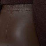 Brown Leather Stretch Leggings - Joseph