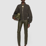 Green Leather Stretch Leggings - Joseph