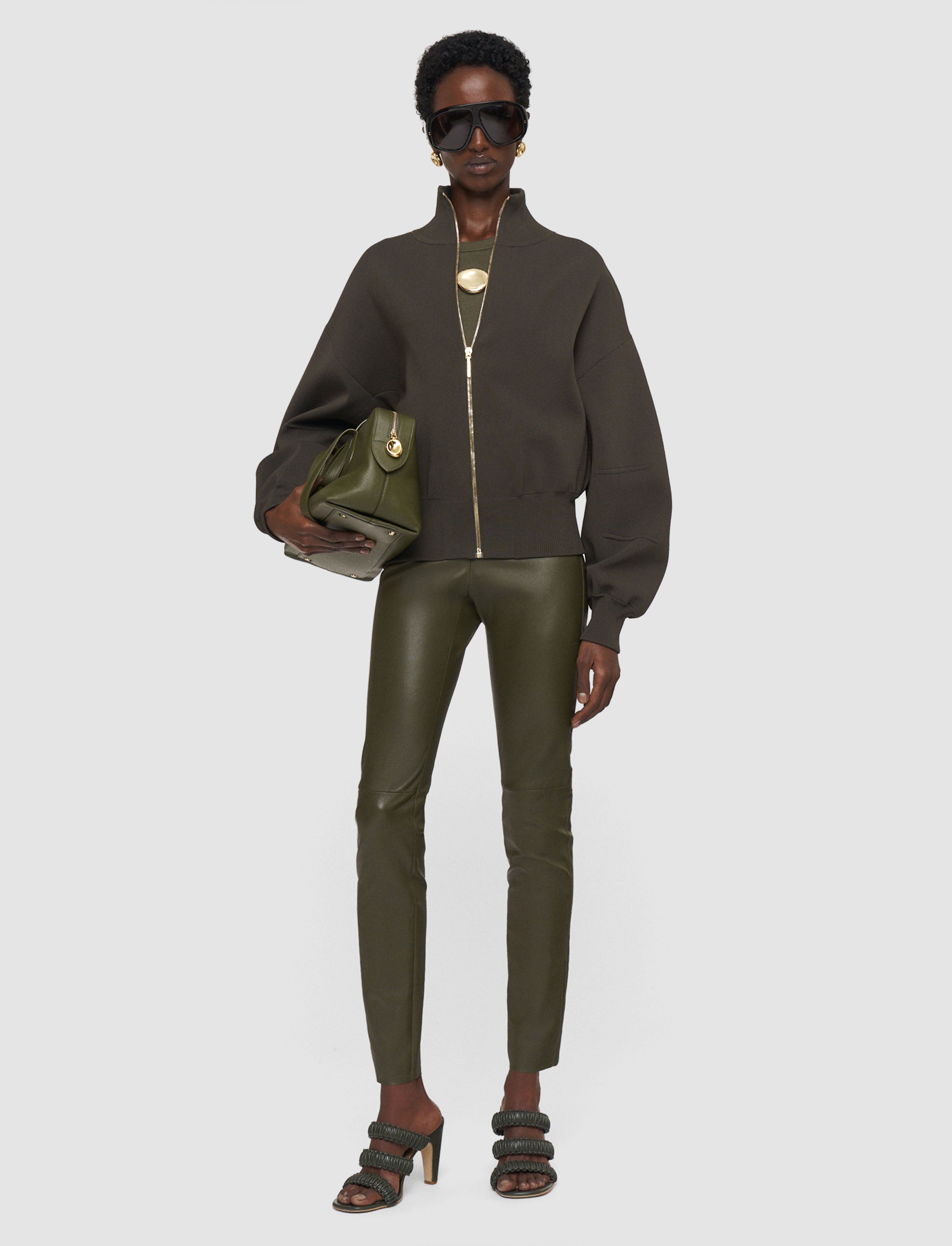 green-leather-stretch-leggings-JOSEPH