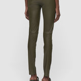 Green Leather Stretch Leggings - Joseph