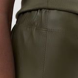 Green Leather Stretch Leggings - Joseph