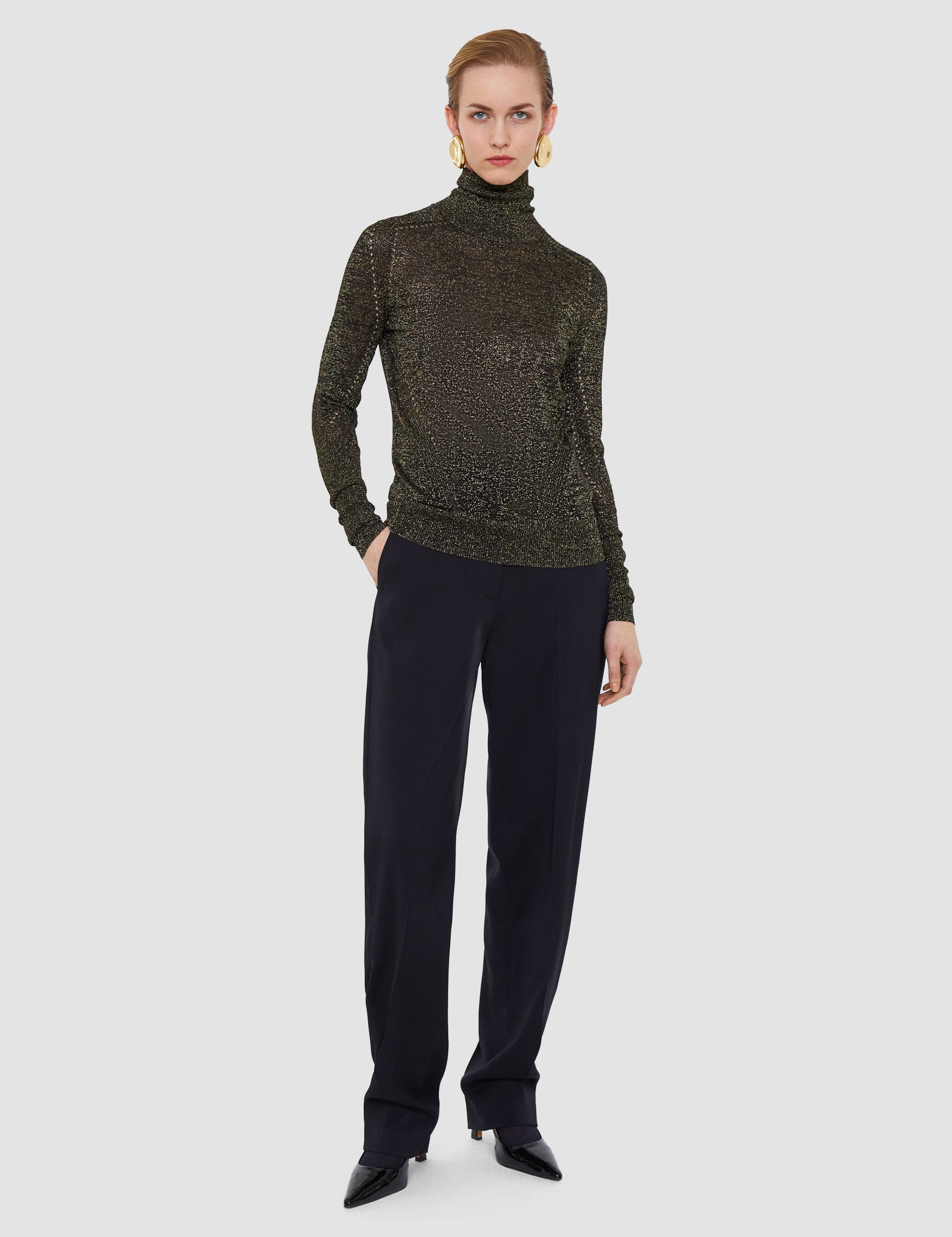 Black Leblanc Lurex Knit Jumper - Joseph