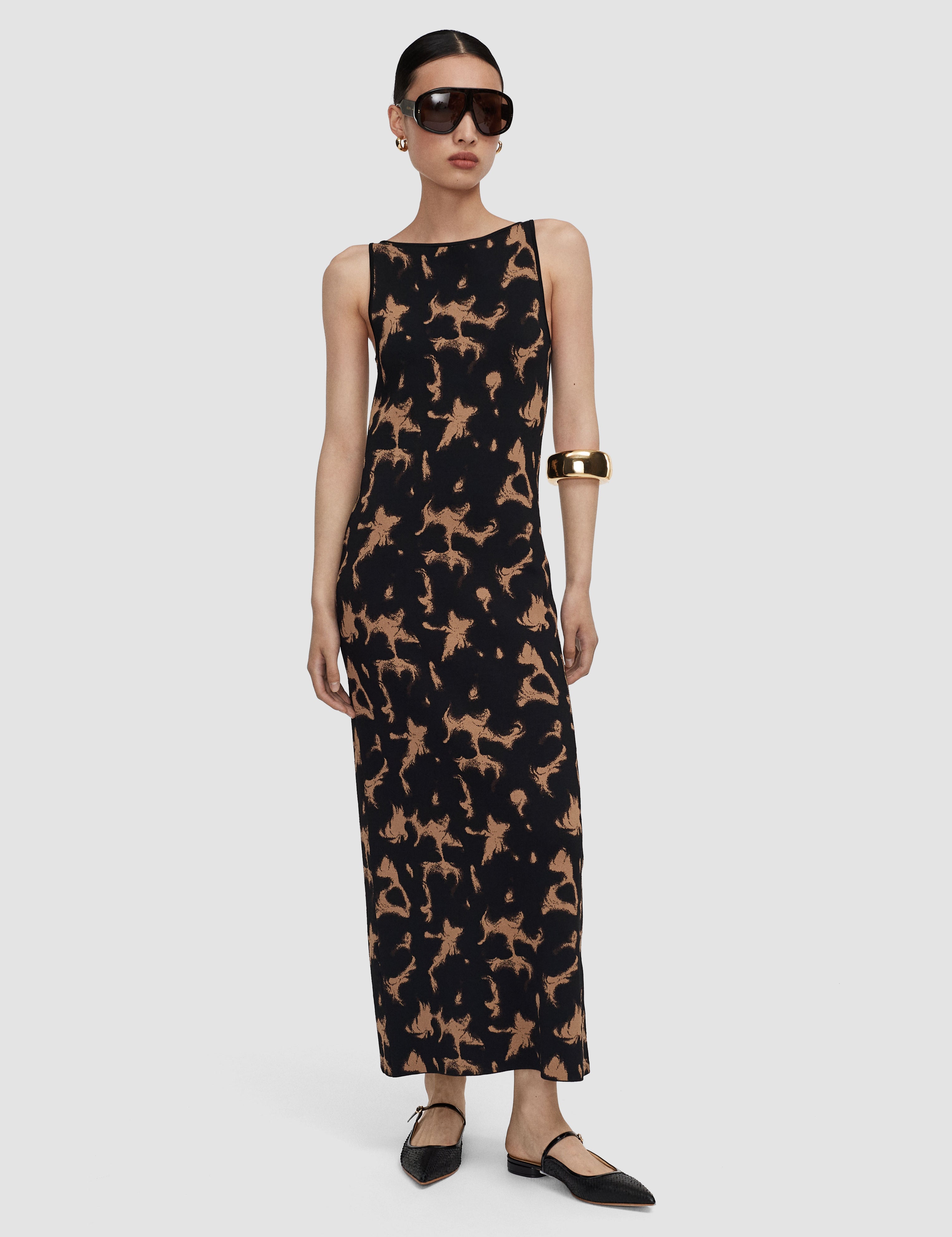 Brown Lecate Tortoise Knit Dress - Joseph
