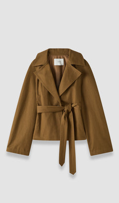 Brown Leda Cotton Twill Jacket - Joseph