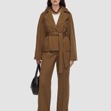 Brown Leda Cotton Twill Jacket - Joseph