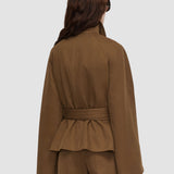 Brown Leda Cotton Twill Jacket - Joseph