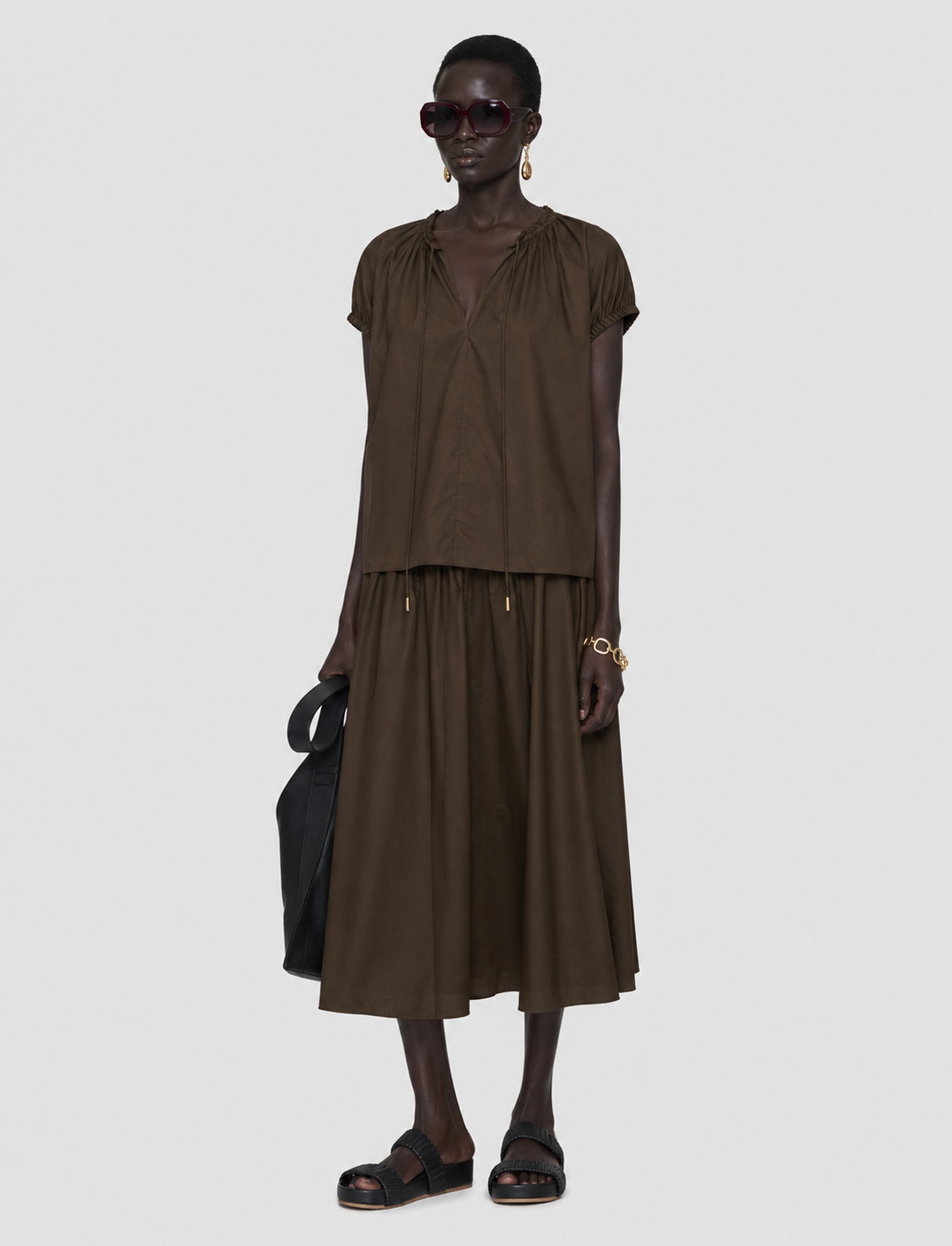 marron-chemisier-en-satin-cindy-coton-JOSEPH