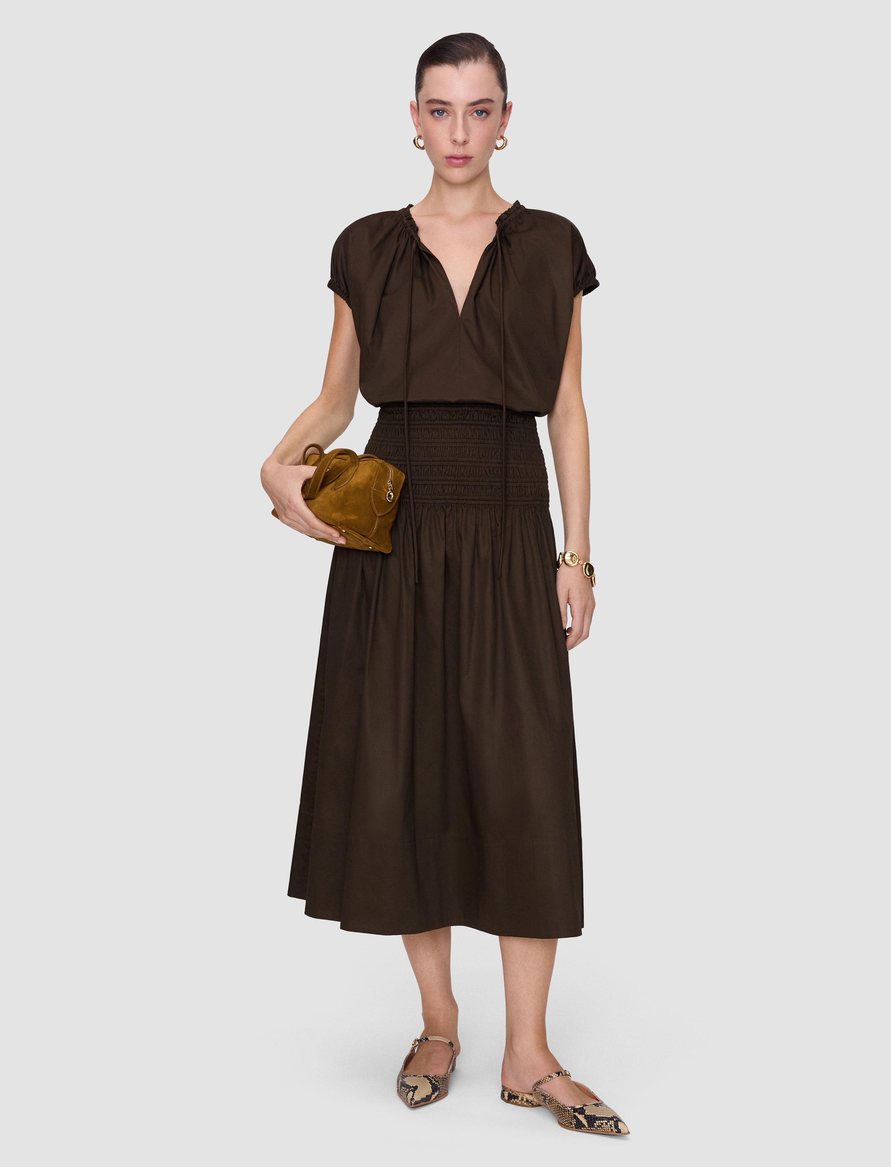 brown-leona-cotton-sateen-skirt-JOSEPH