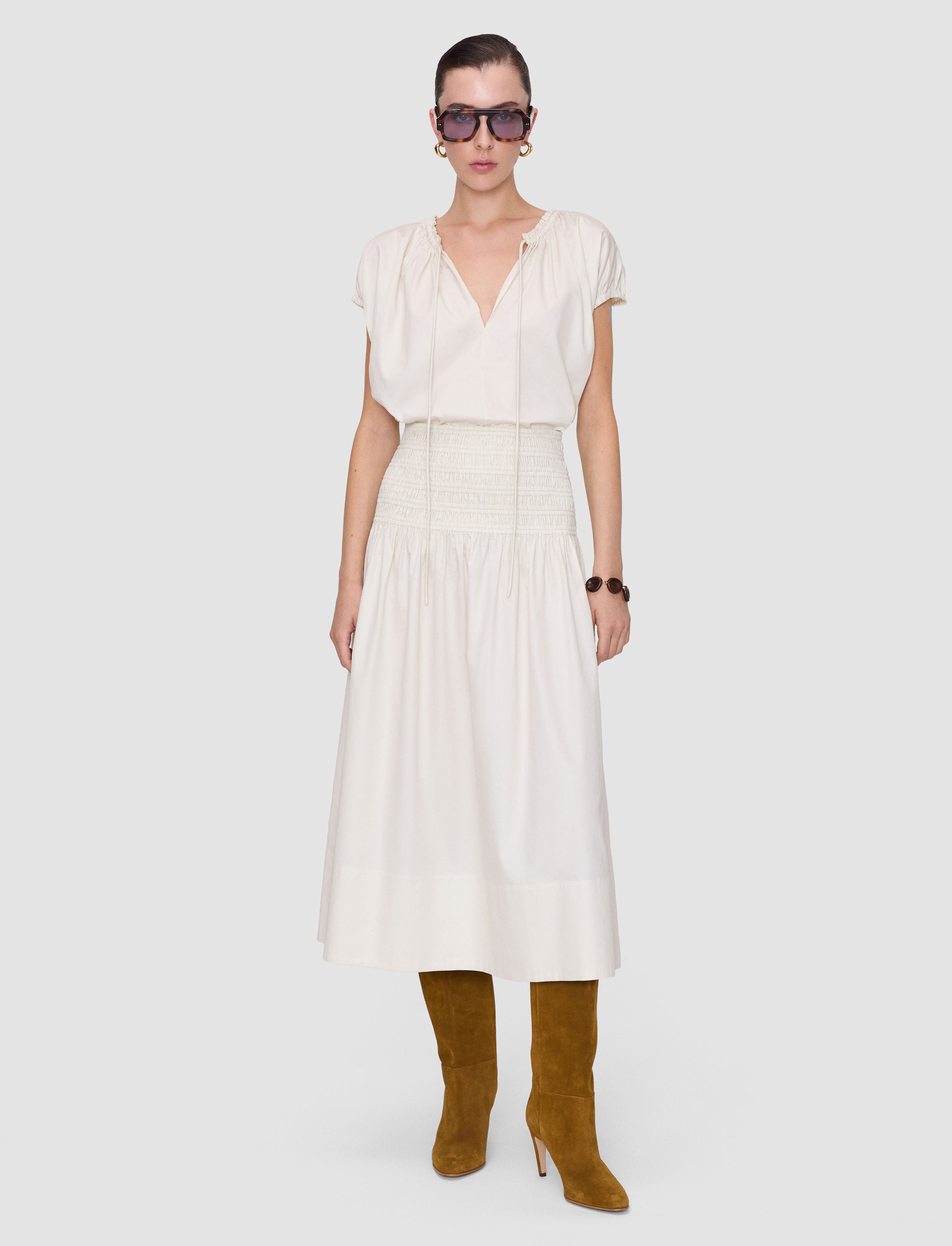 blanc-jupe-en-satin-leona-coton-JOSEPH