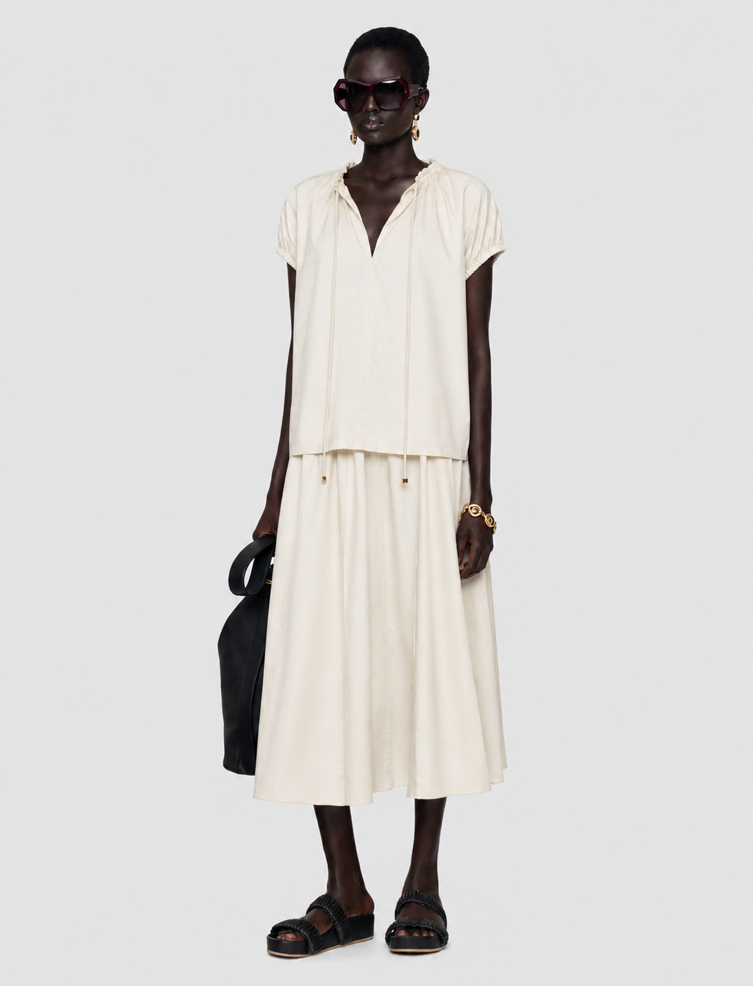 white-leona-cotton-sateen-skirt-JOSEPH