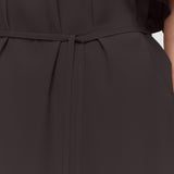 Brown Libby Silk Blend Crepe Top - Joseph