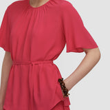 Pink Libby Silk Blend Crepe Top - Joseph
