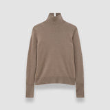 Brown Light Pure Cashmere High Neck Jumper - Joseph